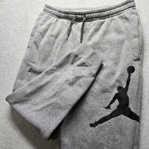 Jordan Mens Jumpman Fleece Jogger Sweatpants Gray Black Large 8805